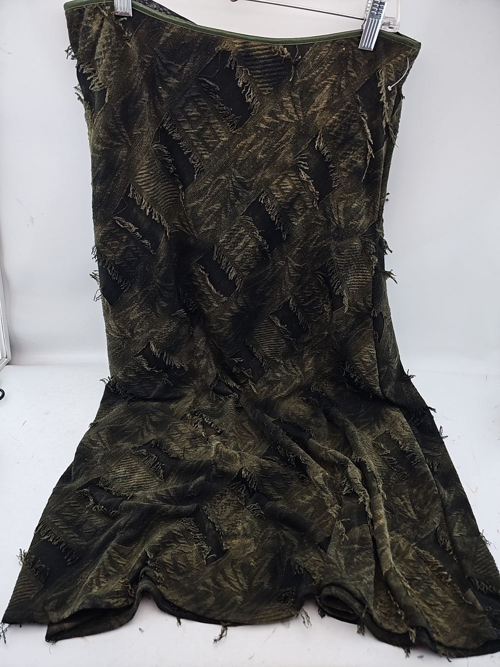 Tribal Olive Green and Black A-Line Skirt
